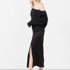 Modern citizen black off shoulder cropped sweater